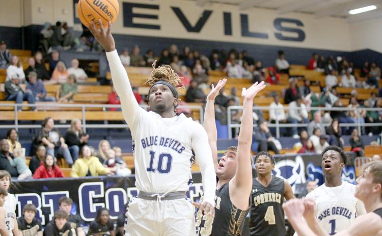 Junior Boaz Goodman led the Devils in scoring during Friday’s game against Commerce in the Inferno (Photo by Wells).