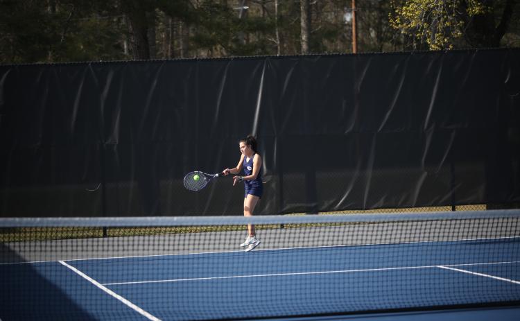 Audrey (above) and Emily Poon won matches against Athens Christian March 20. Elbert now sits in third place in the region after both the Lady Devils and Devils defeated Athens Christian. The teams are scheduled to travel to Franklin County for the last regular season match Thursday. (File photos by Wells)
