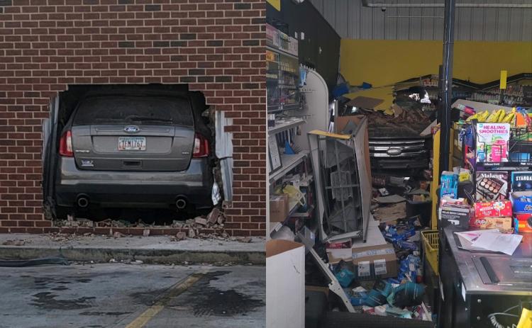 A Bowman woman was arrested and charged with a DUI and three counts of aggravated assault, among other charges, after crashing into the Bowman Dollar General Aug. 22. (Photos courtesy of Elbert County Emergency Services)