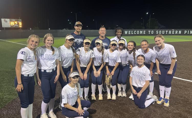 the Lady Devils pose for a team picture after beating LaGrange to advance to the Elite Eight. (Photo courtesy of Josh Jones)