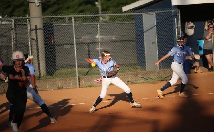 Peyton Jenkins fields the ball and throws to third during the game against Hart. (Photo by Wells)