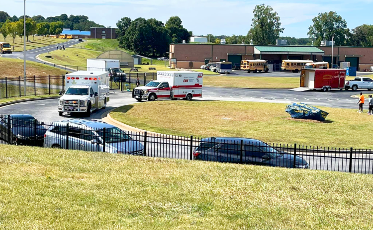 Elbert County Emergency Management Services recently assisted at Apalachee High School after being called to aid Barrow County first responders at the scene of a school shooting. (Photo submitted by Elbert County Emergency Services)