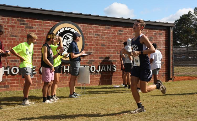 Dakota Toole led the Blue Devils after finishing 14th in the state at the GHSA State Championship meet in Carrollton Nov. 8. Toole’s 14th-place finish helped the Blue Devils finish as the No. 6 team in the state. (Photo by Kennedy Ray)