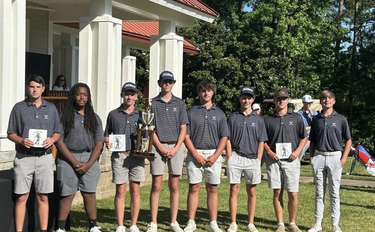 Elbert County’s Blue Devils golf team won the Area 3 Championship after finishing ahead of Banks County and Rabun County. In addition to the boys first-place finish, the Lady Devils also finished second in their match. (Photo courtesy of Elbert County Golf)
