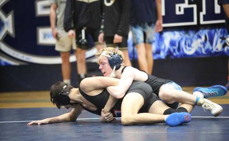 Cooper West finished first in the 126-pound weight class in the Granite City Scramble on Saturday. (File photo by Mark Wells)