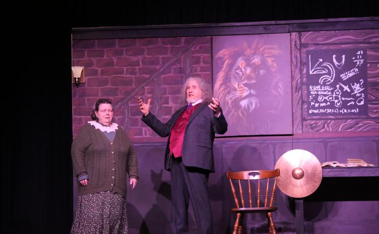 Bob Larson plays "Uncle Andrew" in the Elbert Theatre's production of "The Magician's Nephew." The show is scheduled to debut this weekend. (Photo by Mark Wells)
