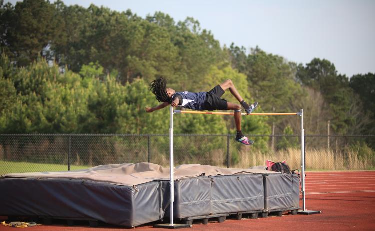 Jaylin Morrison finished fourth place in the boys’ high jump. (File photo by Bo Underwood)