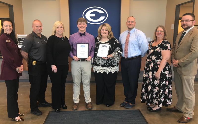 STAR Student Ashford Bennett and his STAR Teacher selection, Angela Scoggins, were honored in a ceremony at Elbert County Comprehensive High School last week. Shown at the ceremony are (L-R) Elbert County Chamber of Commerce President Leslie Friedman, parents Shayne Bennett and Janna Sanders Bennett, Ashford Bennett, Scoggins, Elbert County Comprehensive High School Principal Jason Kouns, Elbert County Middle School Principal Sandee Drake and Al McCall of Athens Technical College.