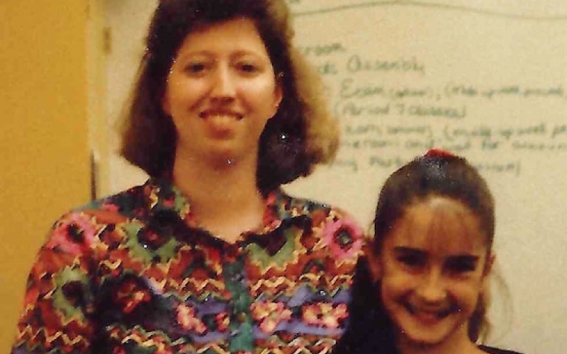 Back in the day, new Elbert County teacher Sandee Webb Drake poses for a photograph with one of her students, Kelli Suttles. Drake says she loved having 25 students in her classroom, since now that she’s a principal, she feels like she has a “class of 1,000.”