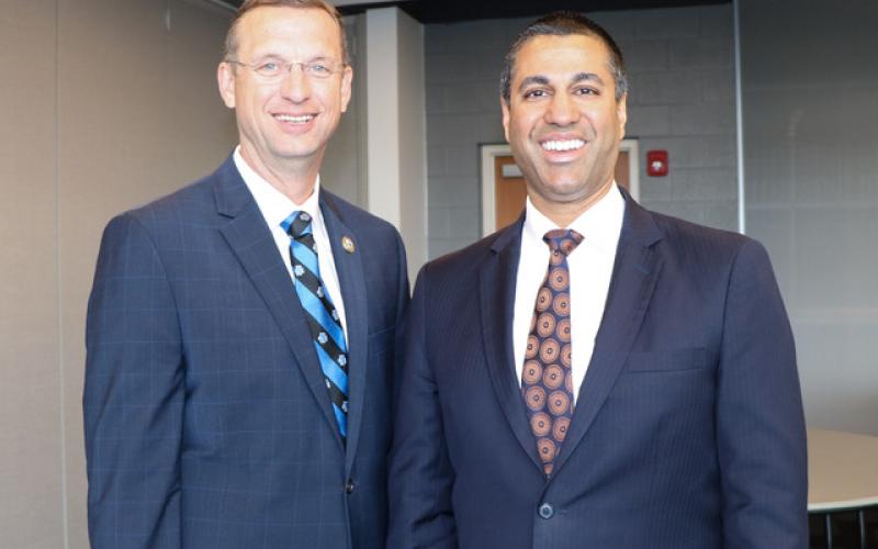 U.S Rep. Doug Collins (left) sent a letter Thursday to FCC Chairman Ajit Pai (right) asking for immediate action to move Franklin and three other counties to the Atlanta TV market in light of the coronavirus pandemic.