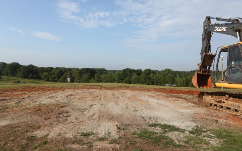 The hill where the Georgia Guidestones once sat on Hartwell Highway is now empty. (Photo by Scoggins)