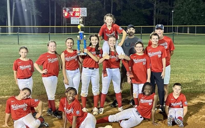 The Nationals were crowned the 11-12-year-old softball champions after defeating the Cubs 17-12. The team includes Camdyn Kurtz, Lily Bobo, Kyonona Butler, Sophie Black, Jasper Butler, Reece Oakley, Erica Christian, Tiyah Turman, Cassidy James, Brooklynn Davis and Lillian Butler. Keith Floyd is head coach.