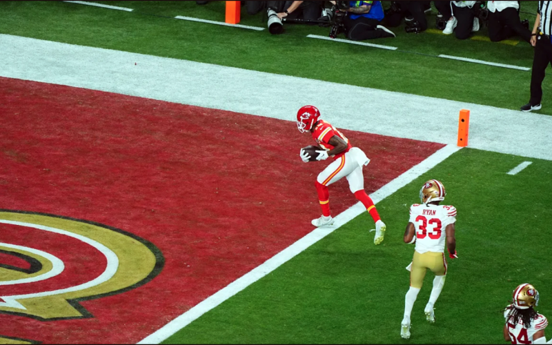 Bowman native and former Elbert County Blue Devil and Georgia Bulldog Mecole Hardman Jr. caught a pass from Kansas City Chiefs quarterback Patrick Mahomes to score the winning touchdown of the 2024 Super Bowl in overtime Sunday, Feb. 11. (Photo courtesy of the Kansas City Chiefs at Chiefs.com.) 