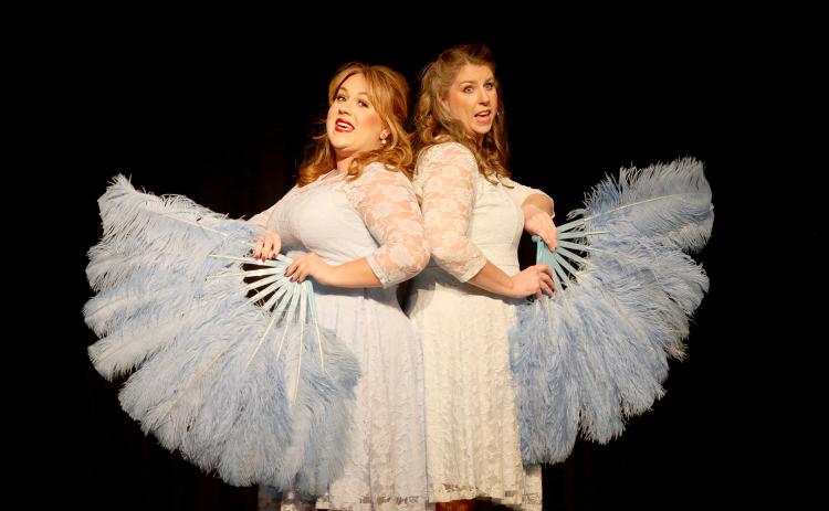 See Bree Brown (left) and Tanya Stelter (left) as sisters Judy and Betty Haynes during The Elbert Theatre’s performances of “White Christmas” Friday, Dec. 2 through Sunday, Dec. 4 and Friday, Dec. 9 through Sunday, Dec. 11. (Photo by Scoggins)