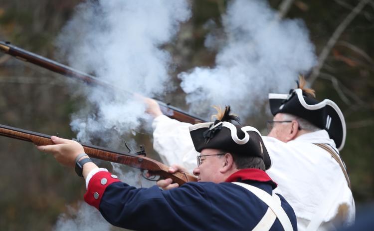 The Samuel Elbert Chapter of the Sons of the American Revolution held its 13th annual commemoration of the Battle of Vann’s Creek Saturday, Dec. 3 at Richard B. Russell State Park. A program on the battle, which took place Feb. 11, 1779 was presented by local Historian Ray Chandler while a Mourn Musket ceremony was done by the Georgia Society of the Sons of the American Revolution Color Guard. (Photos by Scoggins)