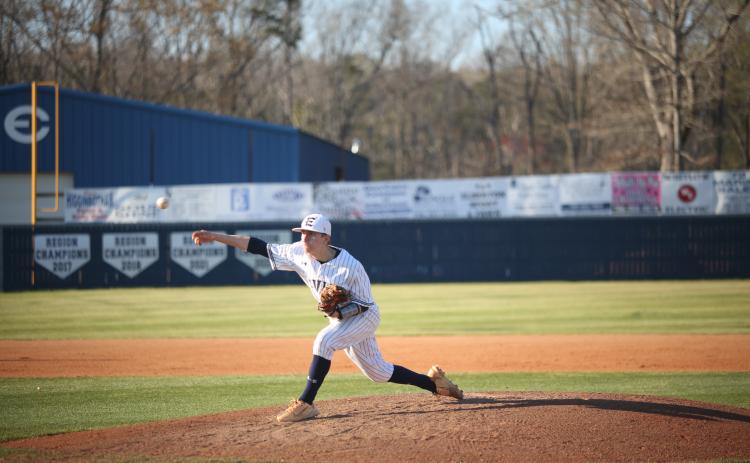 Blue Devil pitcher Nate Webb took the mound for the Devils during a non-region game against Oglethorpe County March 15 at Diamond Devil Field. (Photo by Wells) 