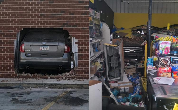 A Bowman woman was arrested and charged with a DUI and three counts of aggravated assault, among other charges, after crashing into the Bowman Dollar General Aug. 22. (Photos courtesy of Elbert County Emergency Services)